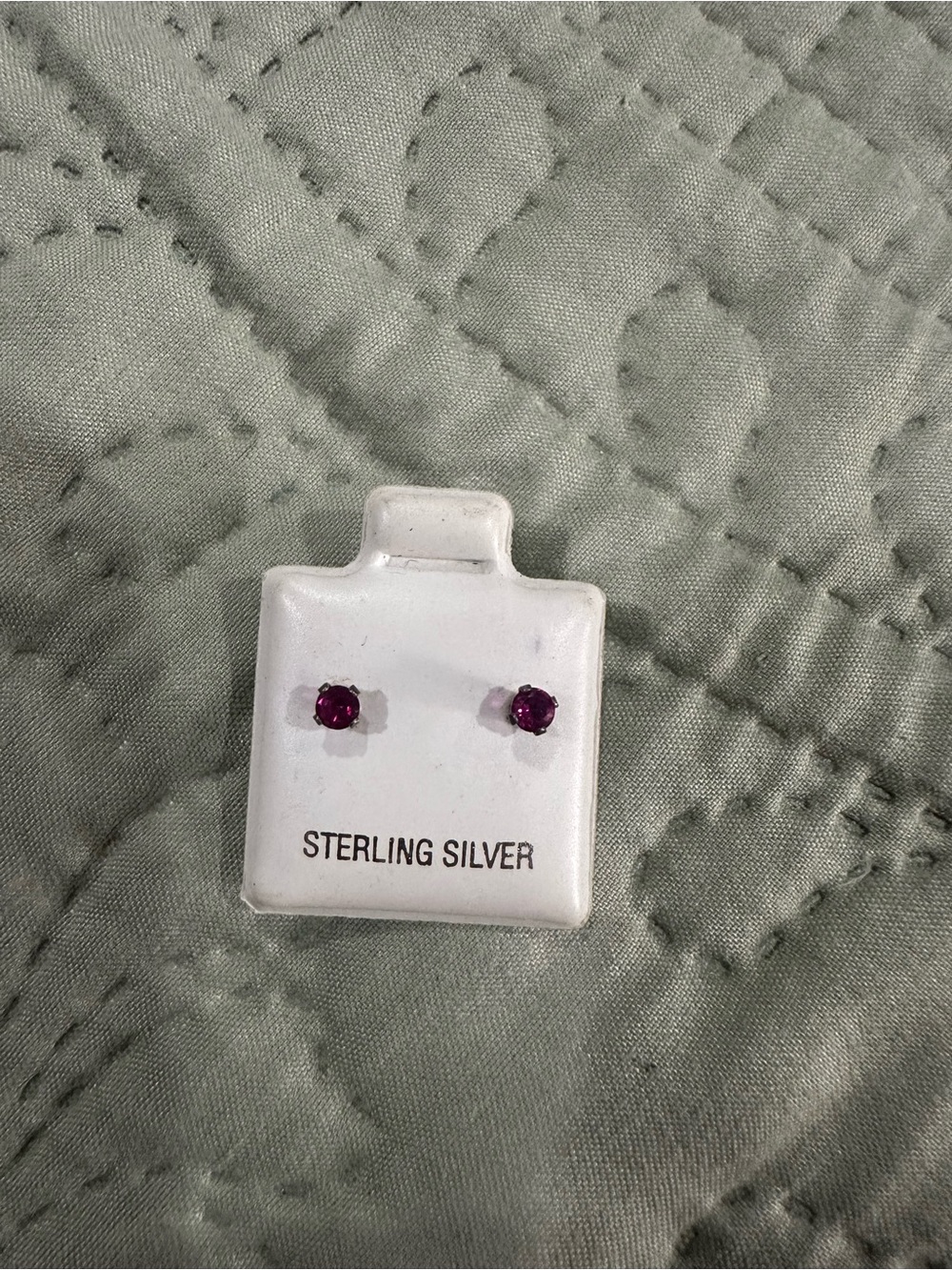Girls Sterling Silver Pink Stud Earrings